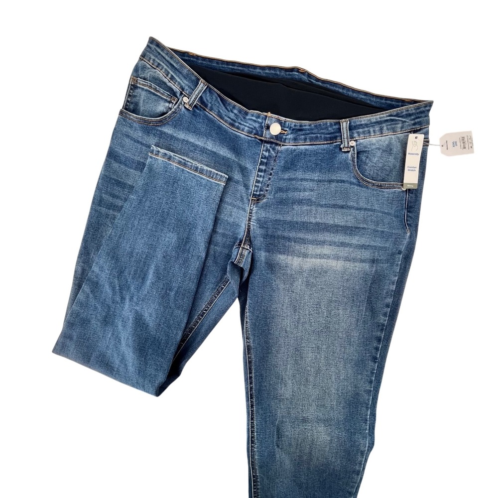 Maternity Skinny Jeans Womens XXL 20 Blue Medium Wash Stretch Casual NEW